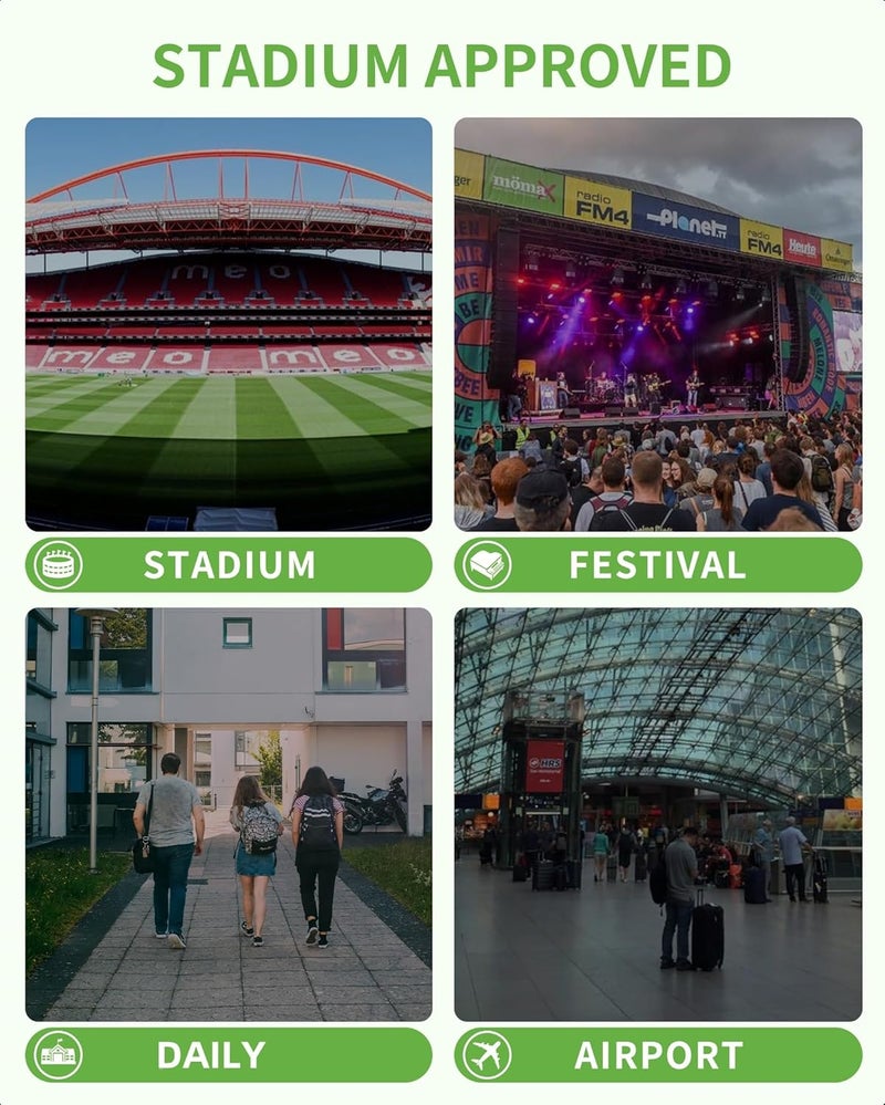 MAYTREE Clear Backpack Stadium Approved for Women and Men, Clear Bag for Stadium Events Concert Sporting Festival, Grey - Image 5